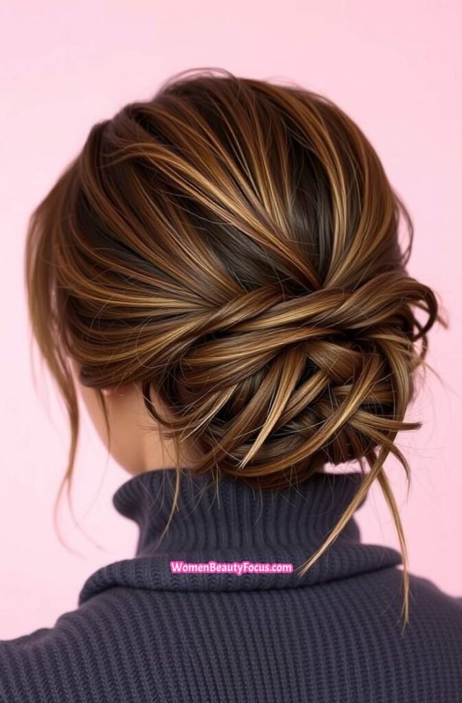 4. Casual Messy Bun Back View