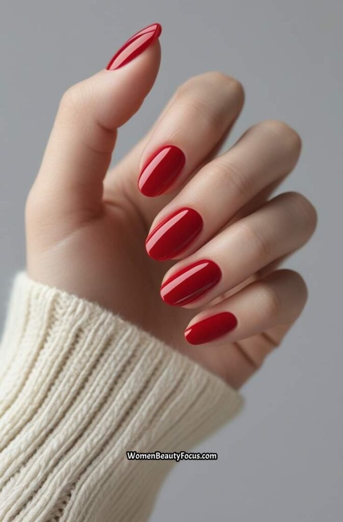 4. Classic Red Polished Nails