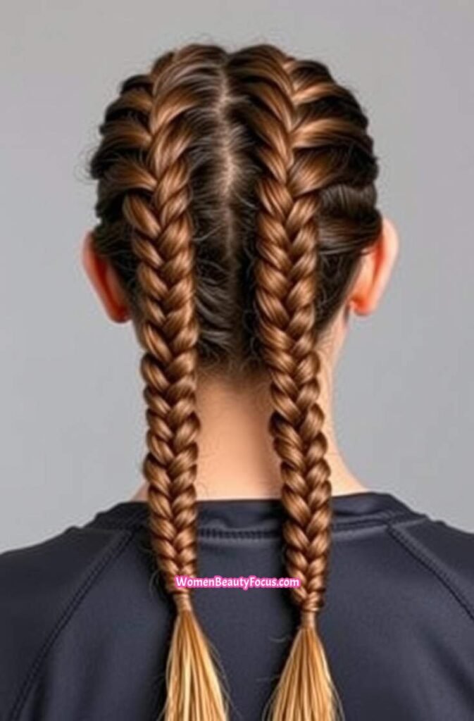 4. Dutch Braided Pigtails for Extra Hold Back View