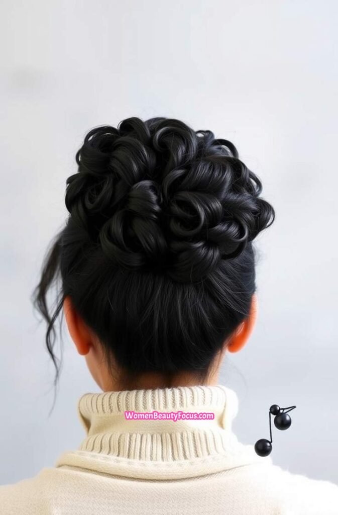 4. High Puff with Natural Curls Back View