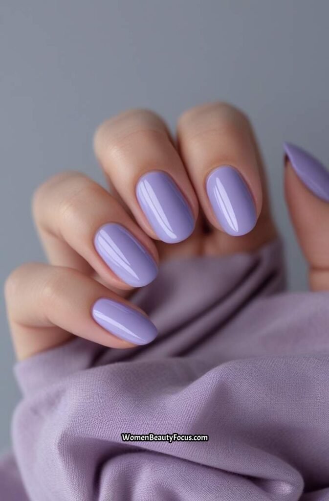 4. Lavender Mist Nails with Gloss Finish
