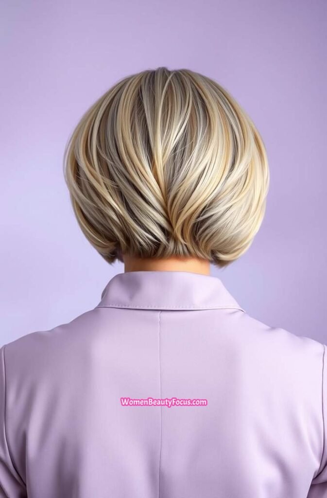 4. Layered Short Bob with Soft Graduation Back View