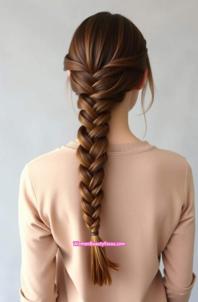 4. Long Bubble Braid with Polished Finish Back View