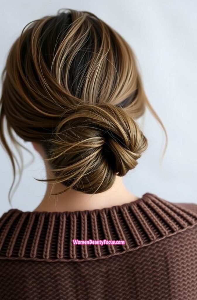 4. Loose Messy Bun Back View