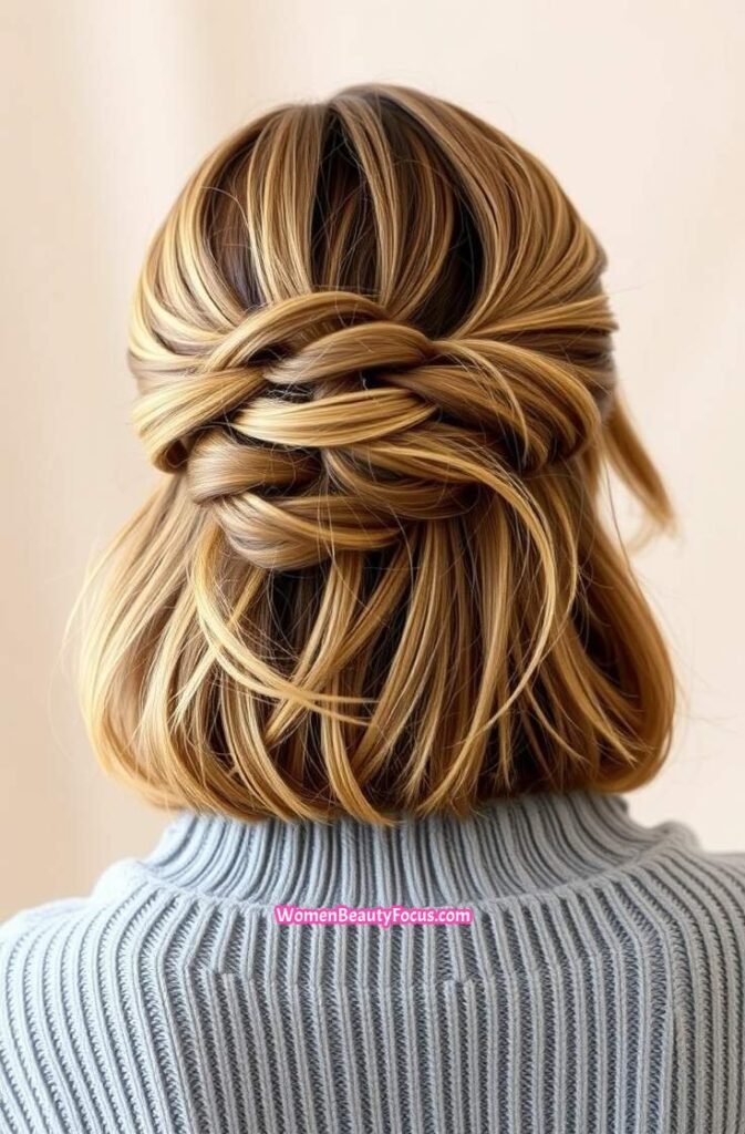 4. Messy Claw Clip Updo Back View