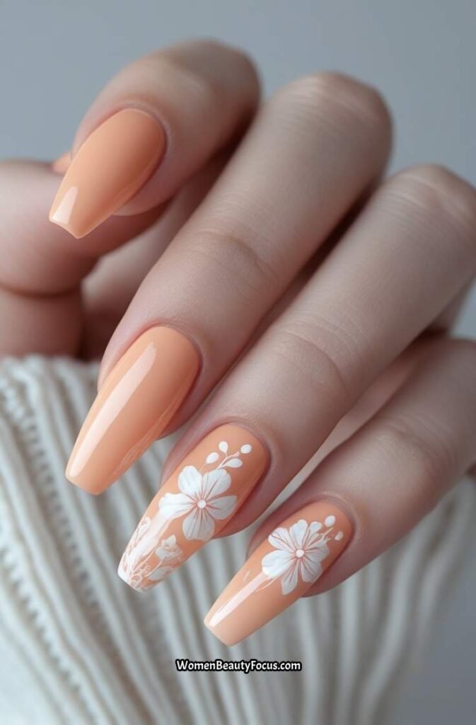 4. Peachy Pastel with White Florals