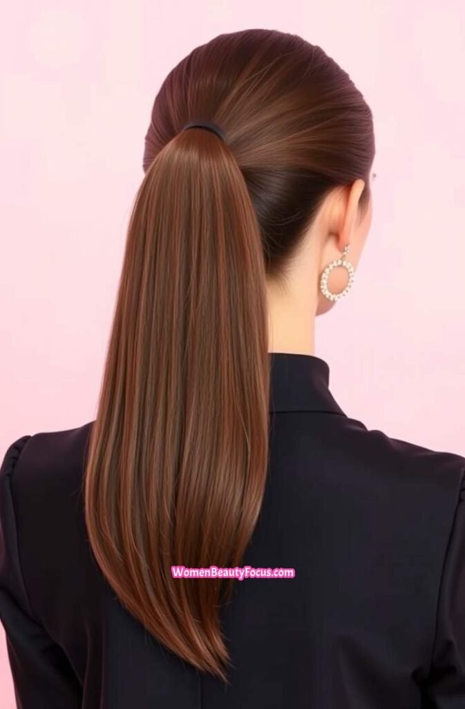 4. Sleek Butterfly Ponytail Back View