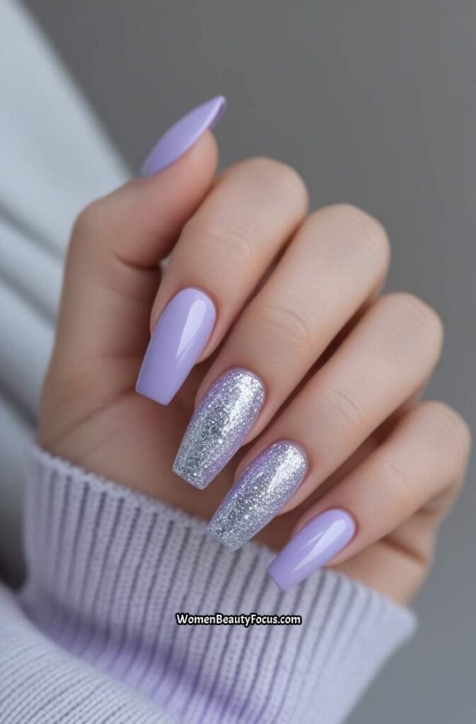 4. Soft Lavender with Micro Glitter