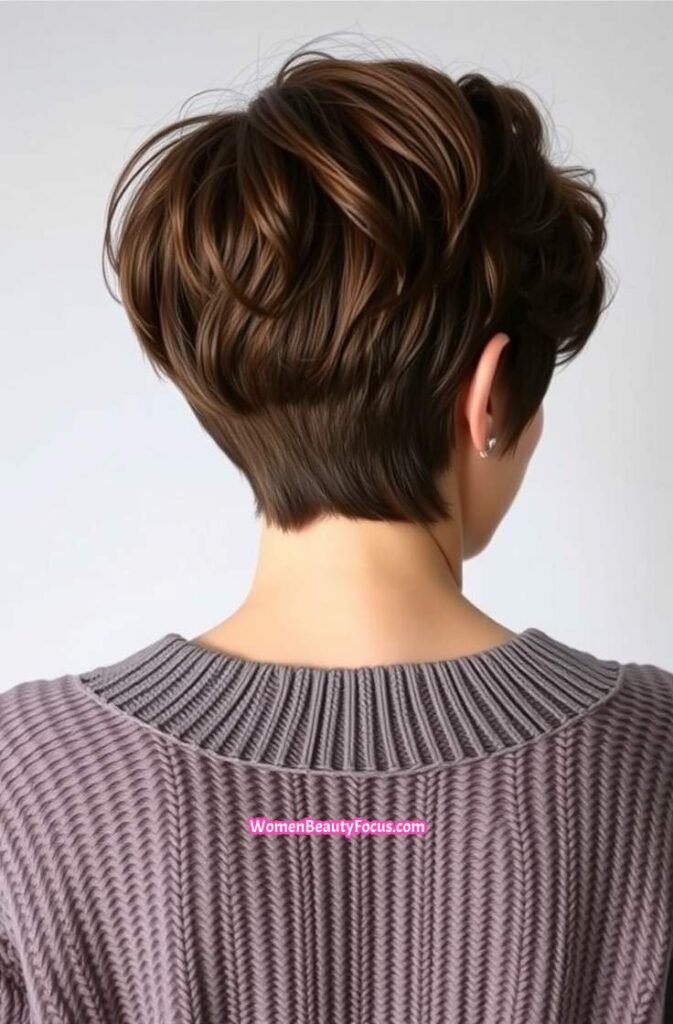4. Tapered Bixie with Choppy Ends Back View