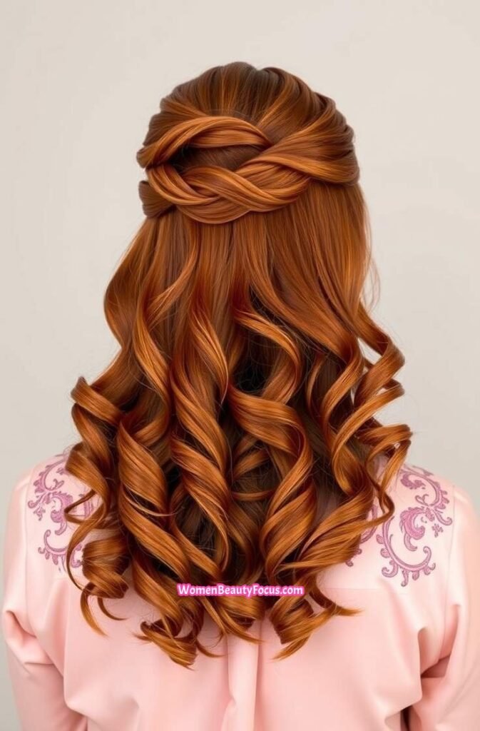 4. Twisted Half Up Hairstyle Back View