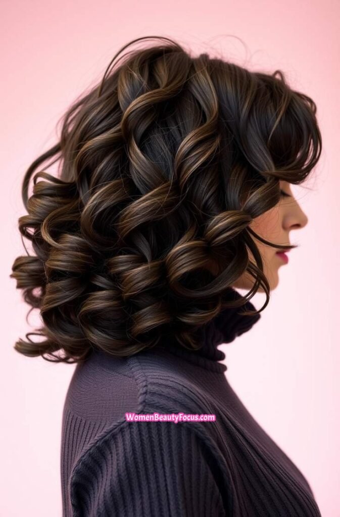 4. Voluminous Loose Curls Side View