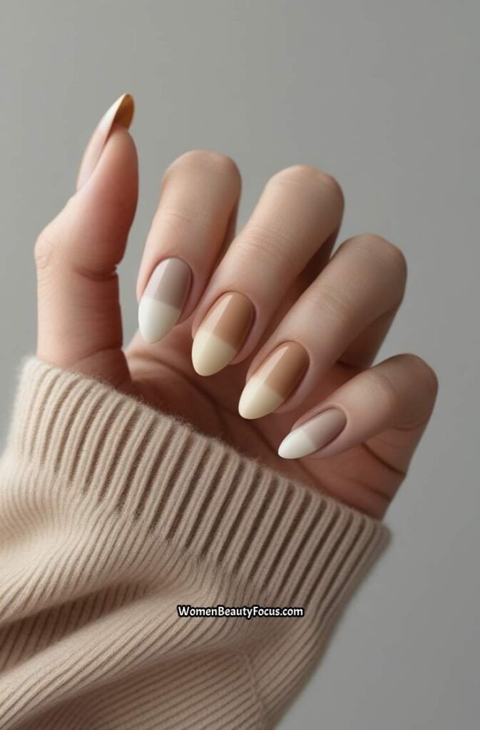 5. Beige and Neutral Ombre Nails