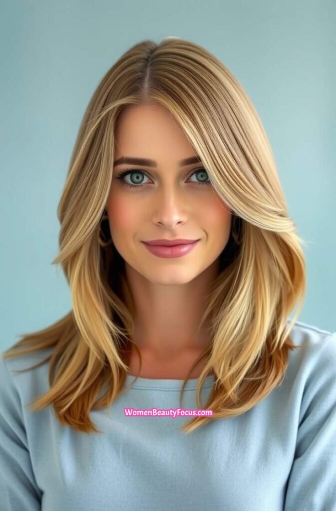 5. Layered Cut with Feathered Ends FrontStraight View