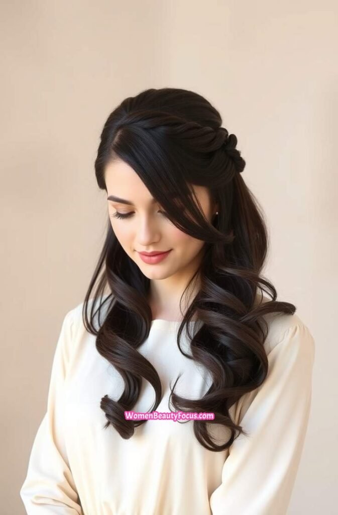 5. Romantic Half Up Half Down Front View