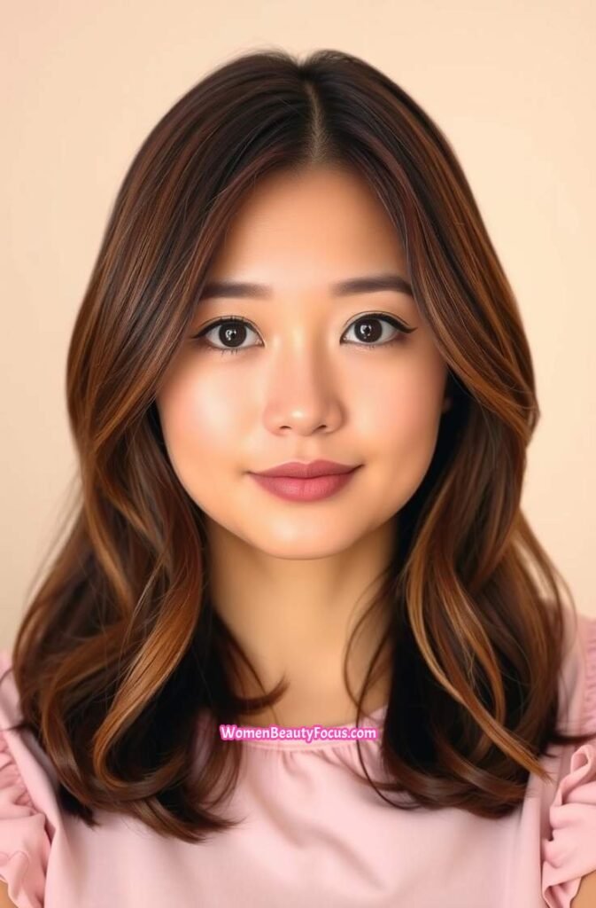 5. Shoulder Length Cut with Middle Part FrontStraight View