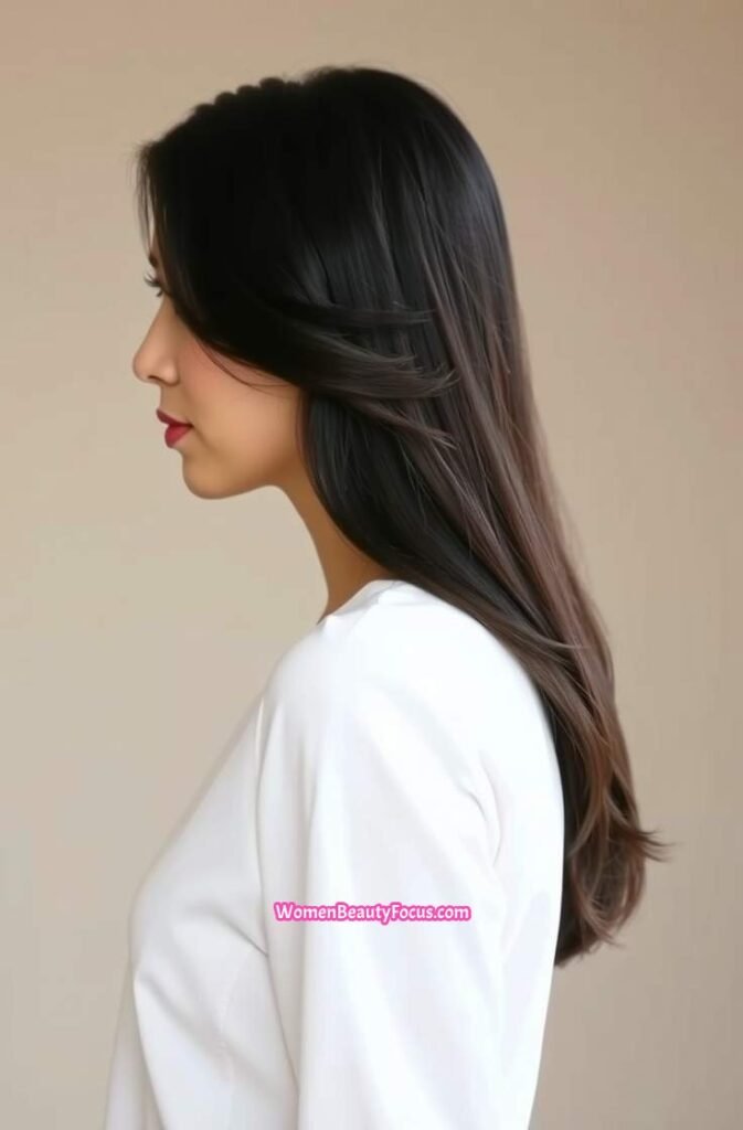 5. Side Swept Slicked Back Hair Front View
