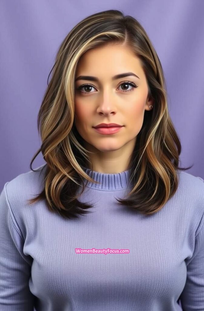 5. Soft Layers with Side Swept Bangs Front View
