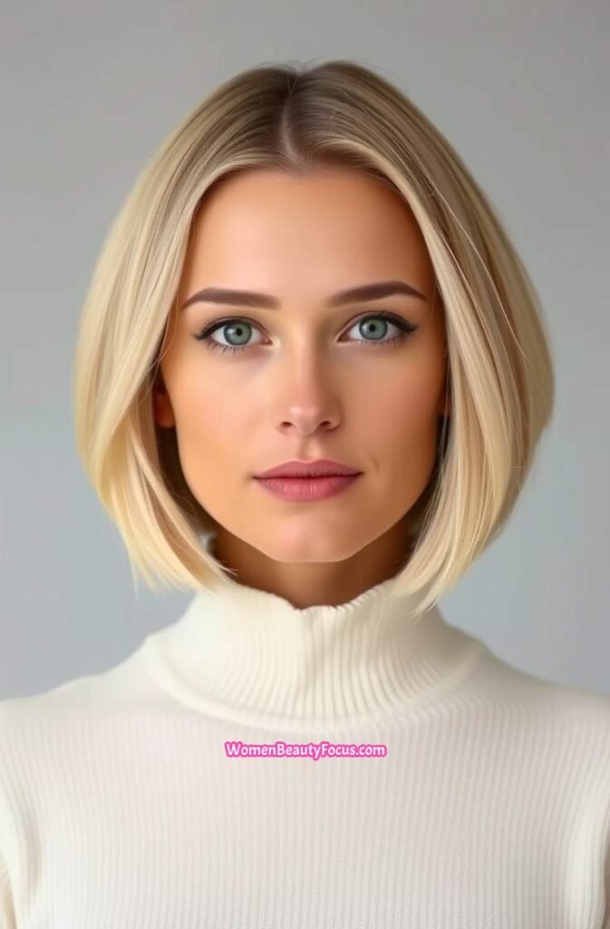 5. Vanilla Blonde Lob with Feathered Ends FrontStraight View