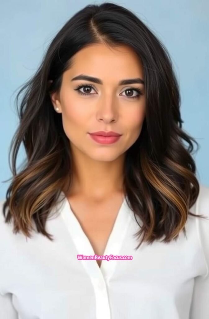 5. Wavy Bob with Side Part FrontStraight View