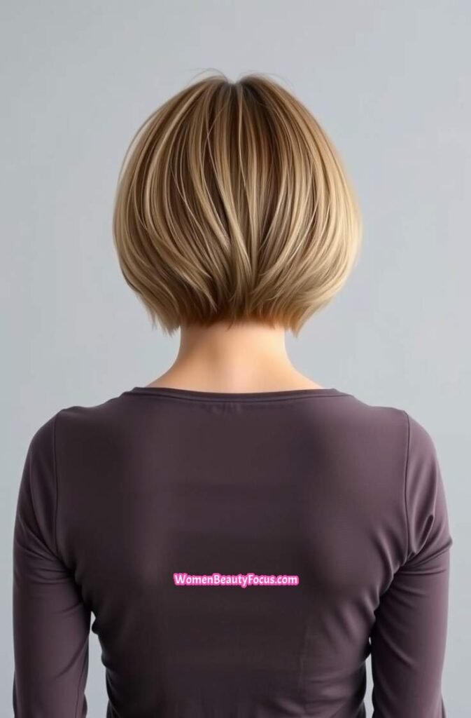 6. Back View of Shaggy Bob with Volume at the Roots Back View