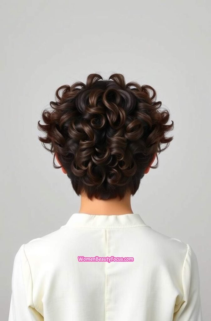 6. Curly Pixie Cut Back View
