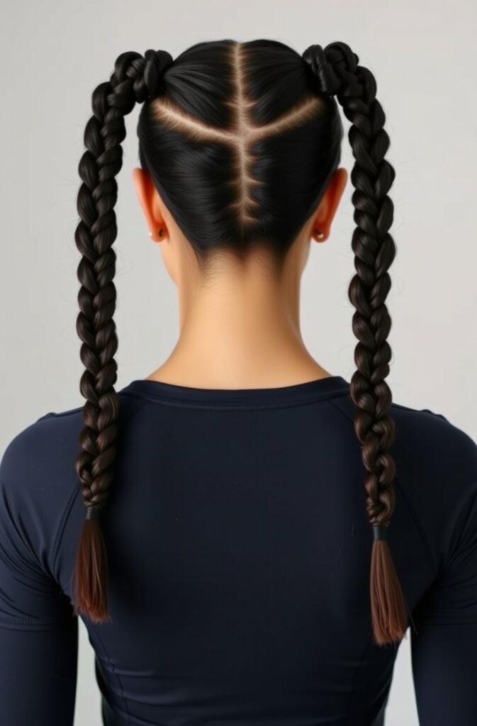 6. Double Bubble Braids Back View