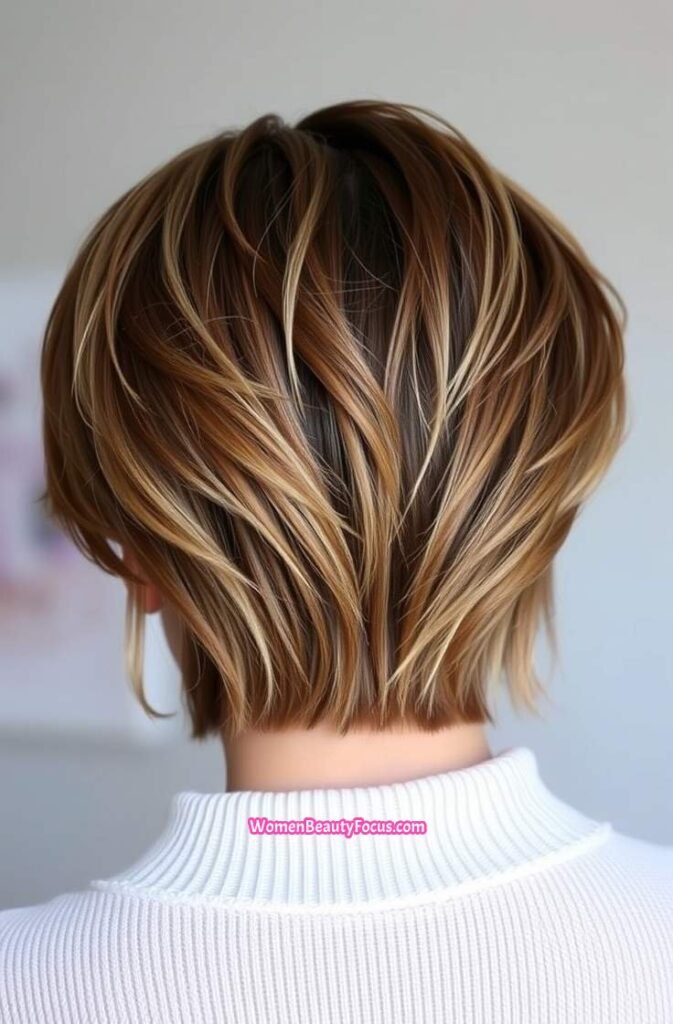 6. Feathered Bixie with Subtle Highlights Back View