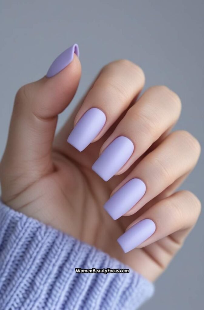 6. Light Lavender Matte Nails