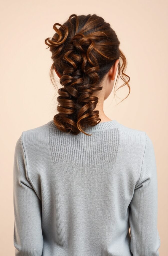 6. Loose Curly Ponytail Back View
