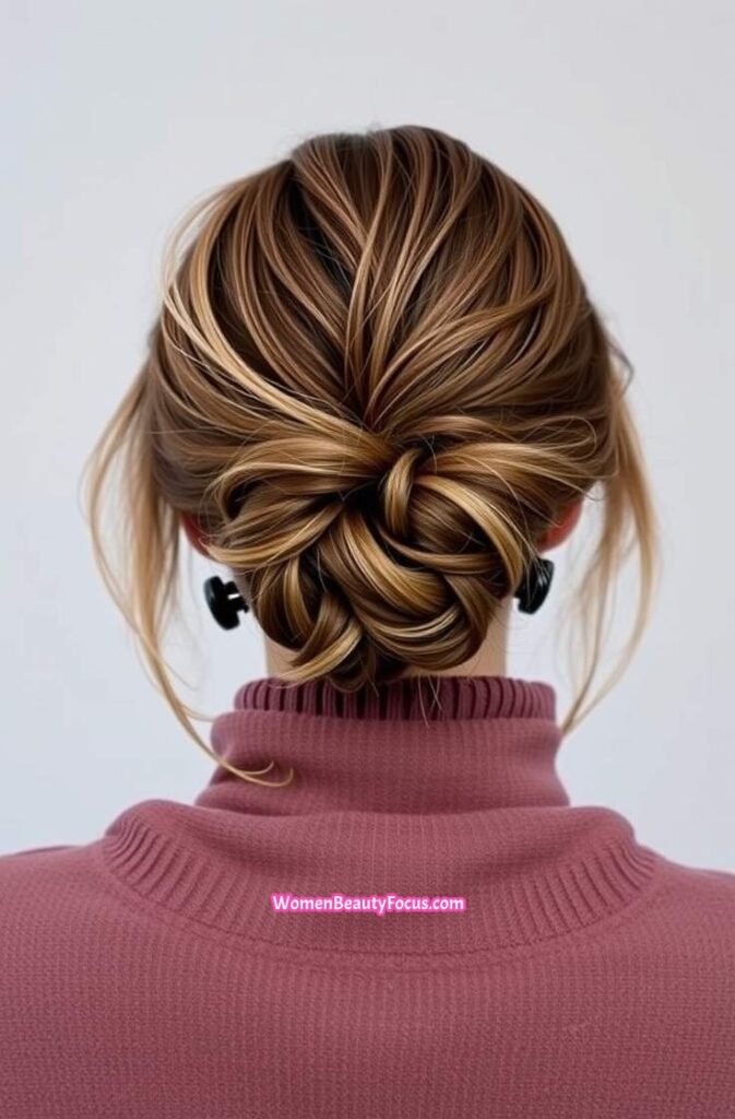 6. Low Braided Bun Back View