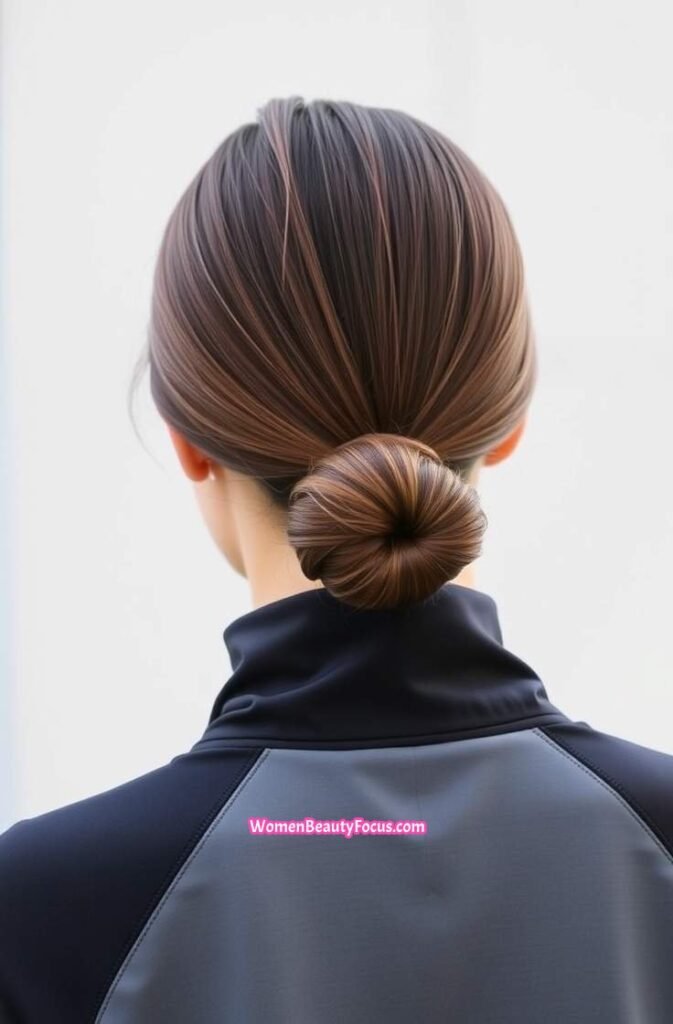 6. Low Sleek Bun Back View