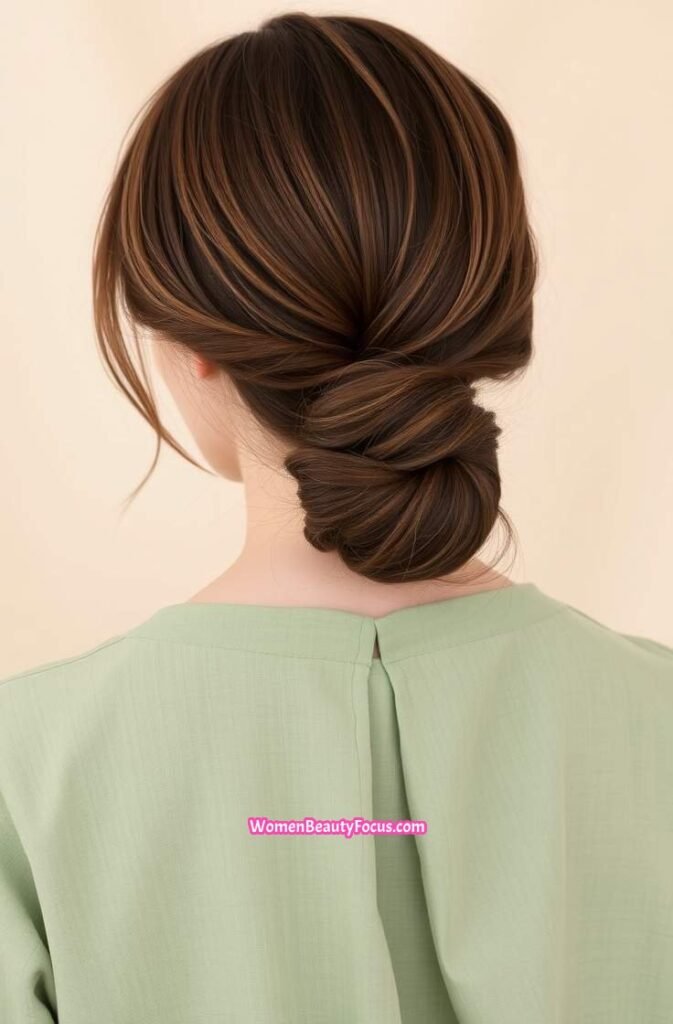 6. Low Twisted Knot with Loose Strands Back View