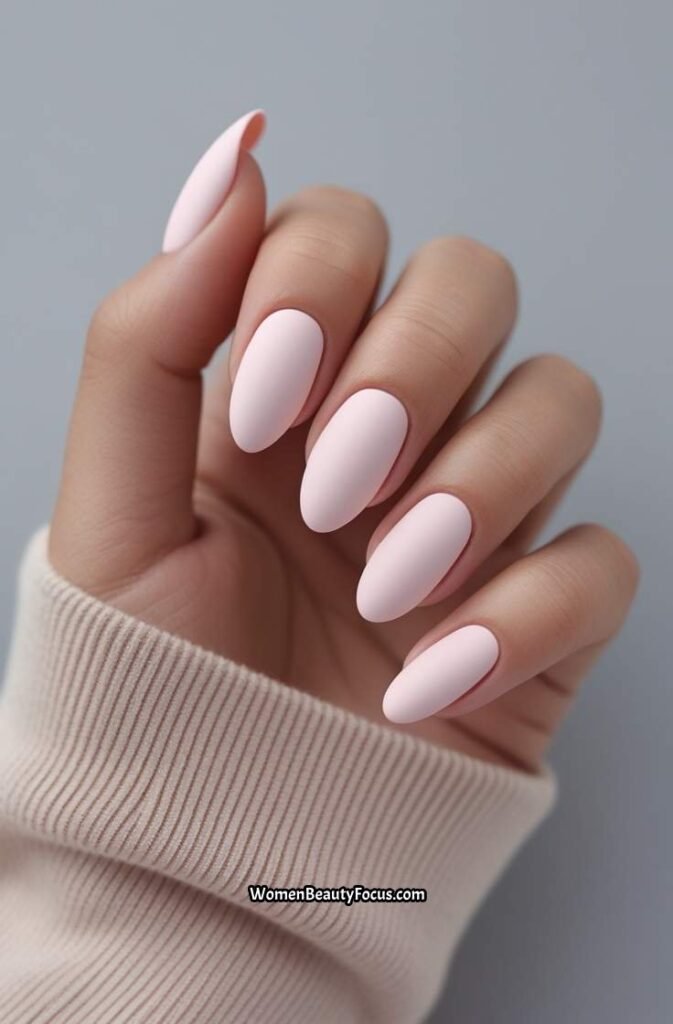 6. Matte Baby Pink Nails