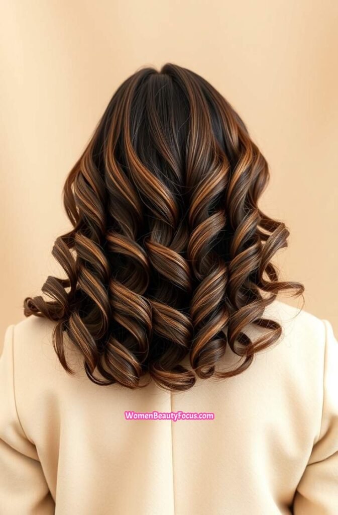 6. Milk Chocolate Soft Curls Back View