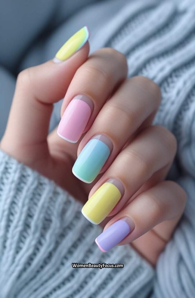 6. Pastel Rainbow Tips