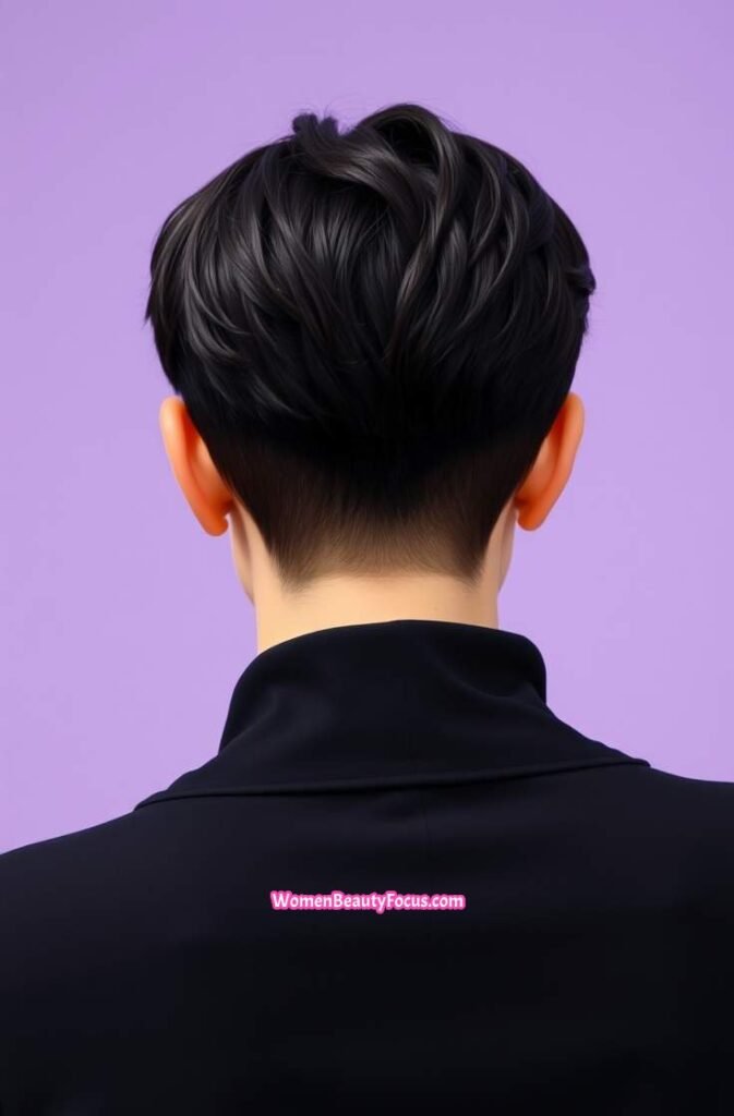 6. Pixie Cut with Shaved Sides Back View