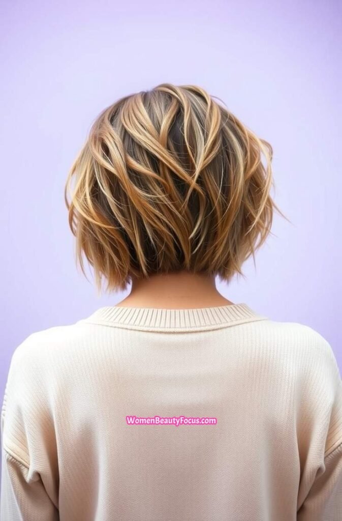 6. Shaggy Bob with Bangs Back View