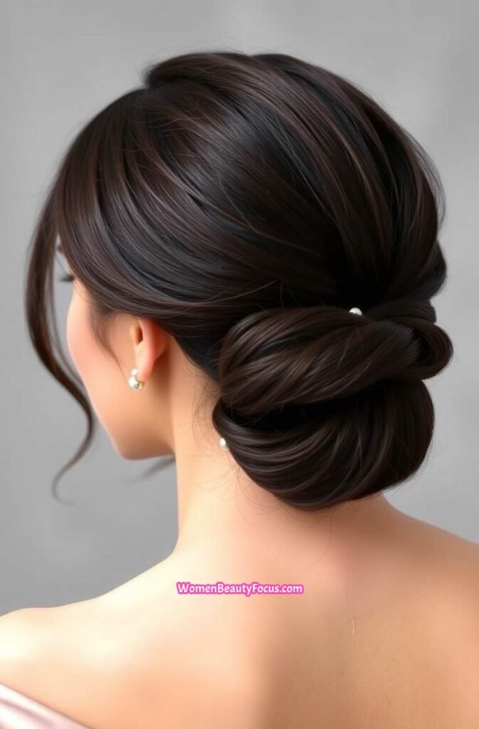 6. Sleek French Twist Back View