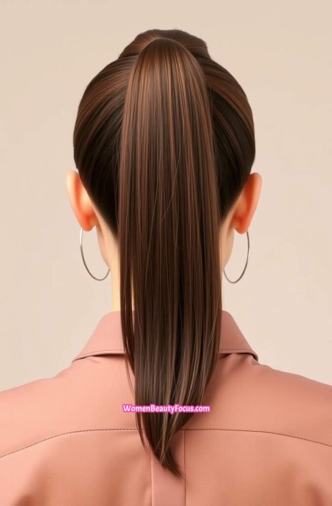 6. Sleek High Ponytail Back View