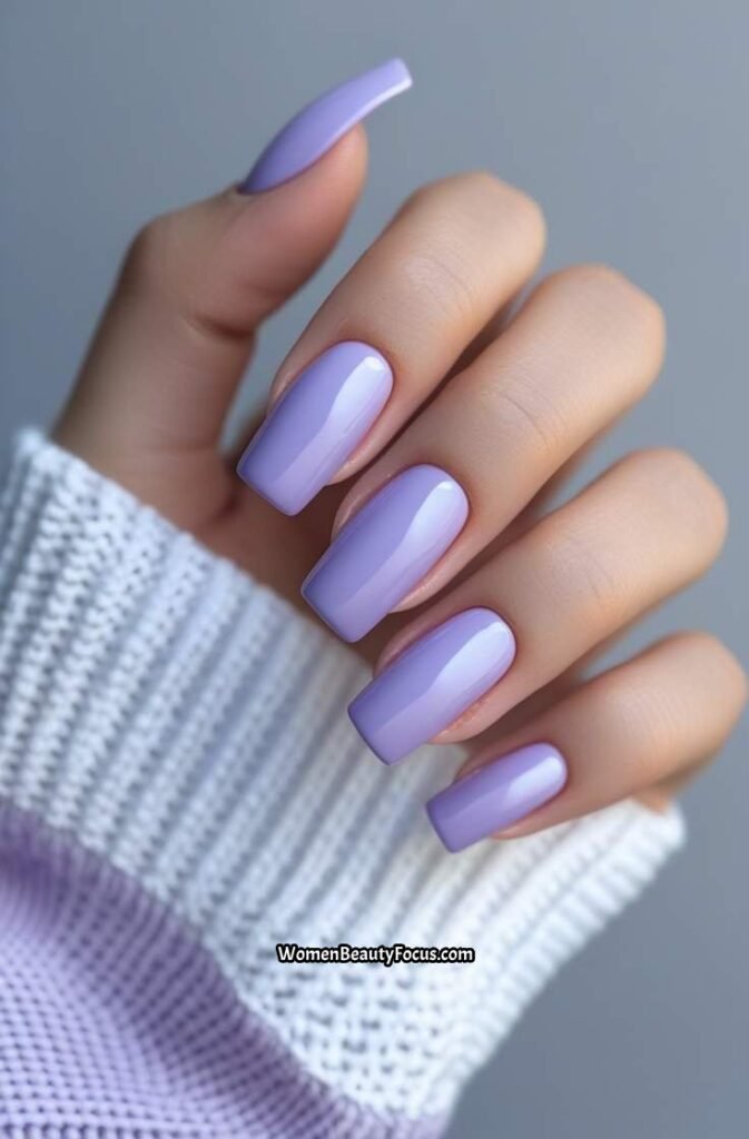 6. Soft Lavender Gel Nails with Gloss Finish