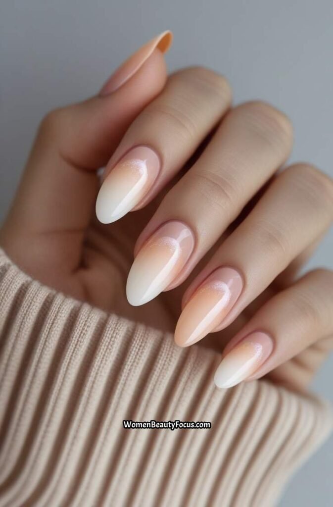 6. Soft Peach Aura Nails