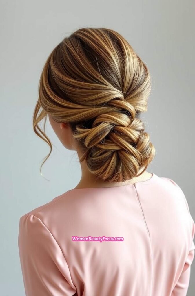 6. Soft Twist Updo Back View
