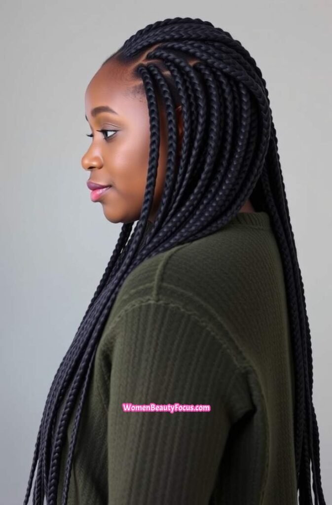 7. Box Braids FrontStraight View