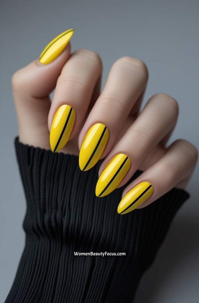 7. Bright Yellow with Black Stripes
