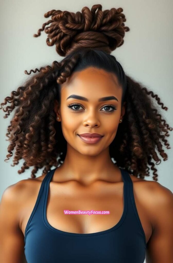 7. Curly High Ponytail Front View