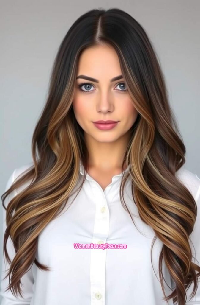 7. Face Framing Layers with Soft Waves FrontStraight View