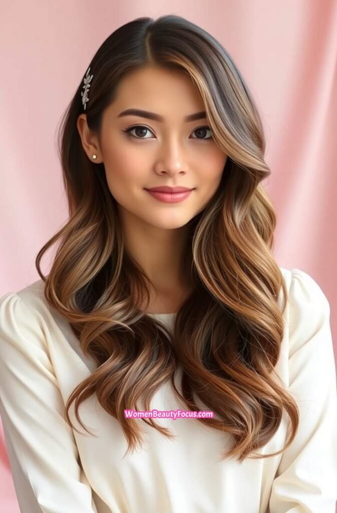7. Loose Waves with Delicate Hairpin FrontStraight View