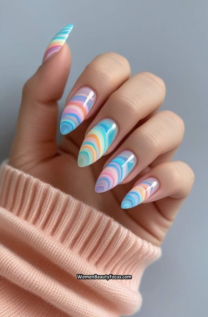 7. Rainbow Swirl Tips