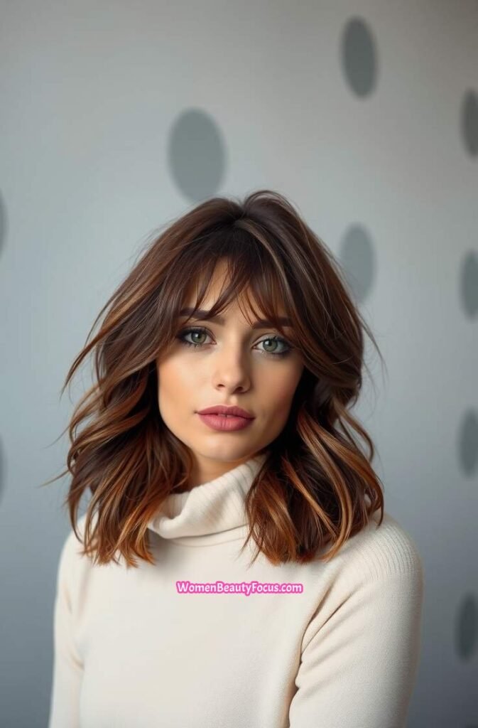 7. Shoulder Length Soft Shag Cut with Feathered Layers Front View