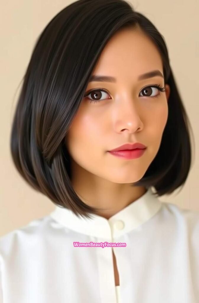 7. Side Parted Bob Front View